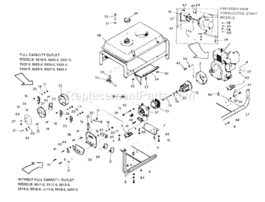Page A Diagram and Parts List for 5525-0  Briggs and Stratton Generator